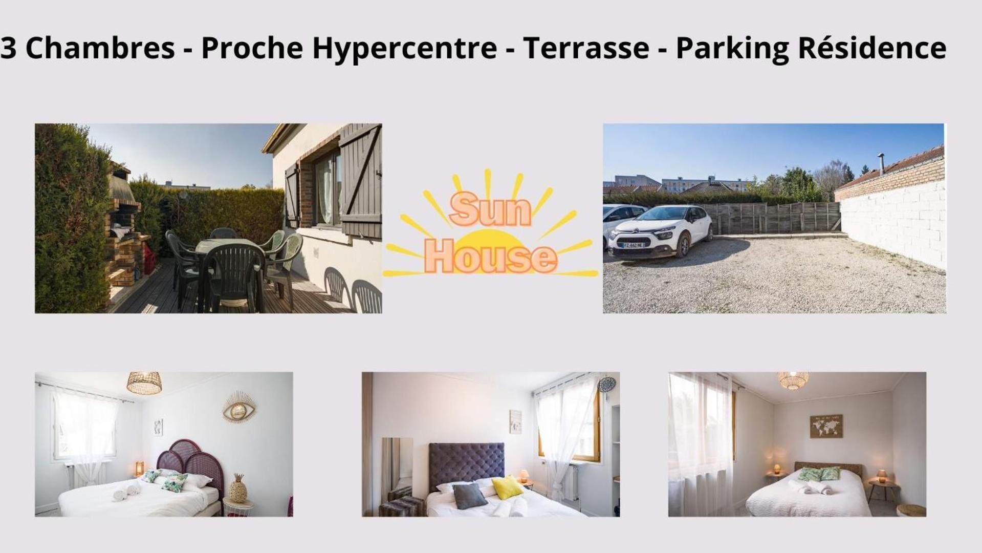 Sun House - Terrasse Parking Prive Gratuit Troyes Exterior foto